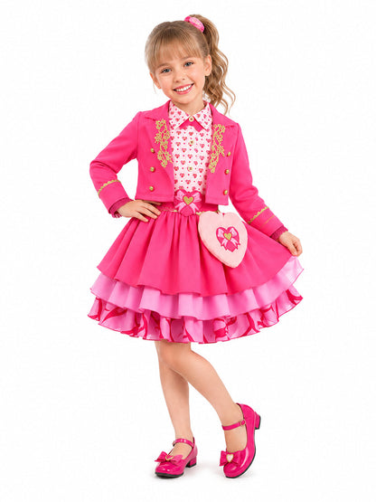 Descendants 5 Pink Costume for Kids Descendants Wicked Wonderland Princess Pink Cosplay Outfit