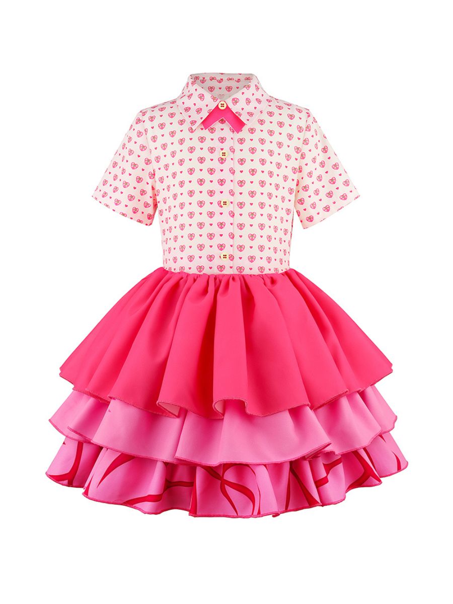 Kids Pink Heart Princess Costume