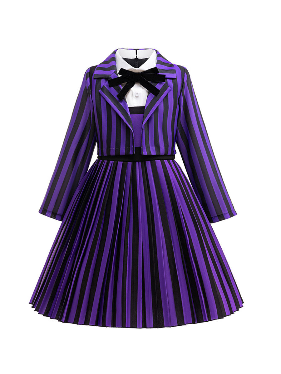 Gothic Striped Dress and Blazer