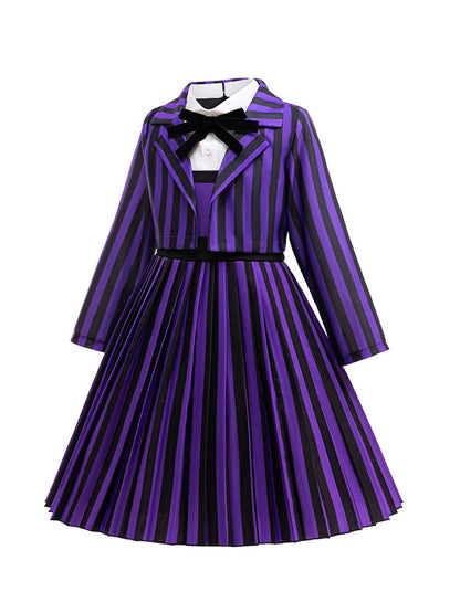 Gothic Striped Dress and Blazer