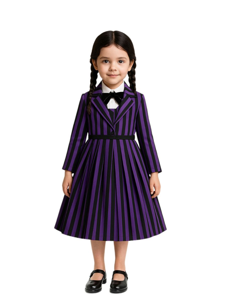 Gothic Striped Dress and Blazer