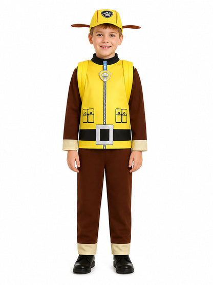 Boys Paw Rubble Marshall Costume Cute Builder Pup Cosplay Outfit 