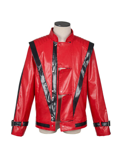 King of Pop Red PU Leather Jacket