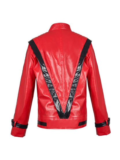 King of Pop Red PU Leather Jacket