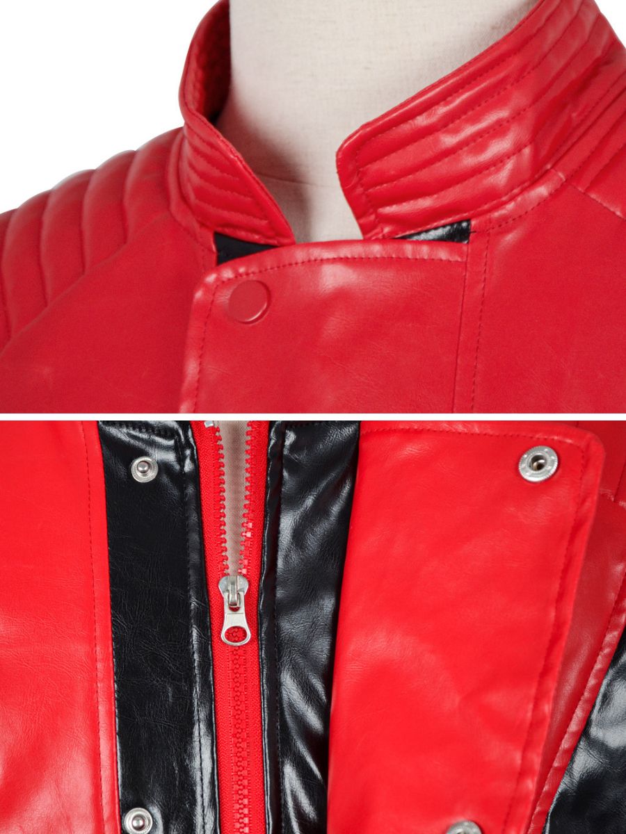 King of Pop Red PU Leather Jacket