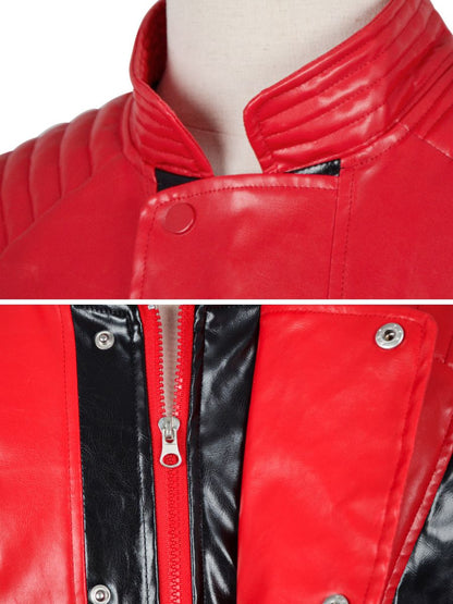 King of Pop Red PU Leather Jacket