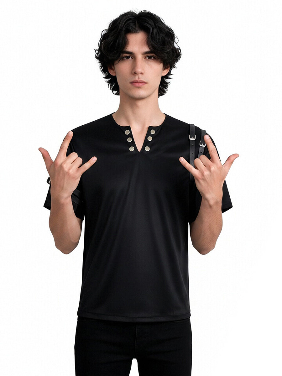 King of Pop Rivet V-Neck Shirt