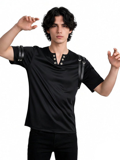 King of Pop Rivet V-Neck Shirt