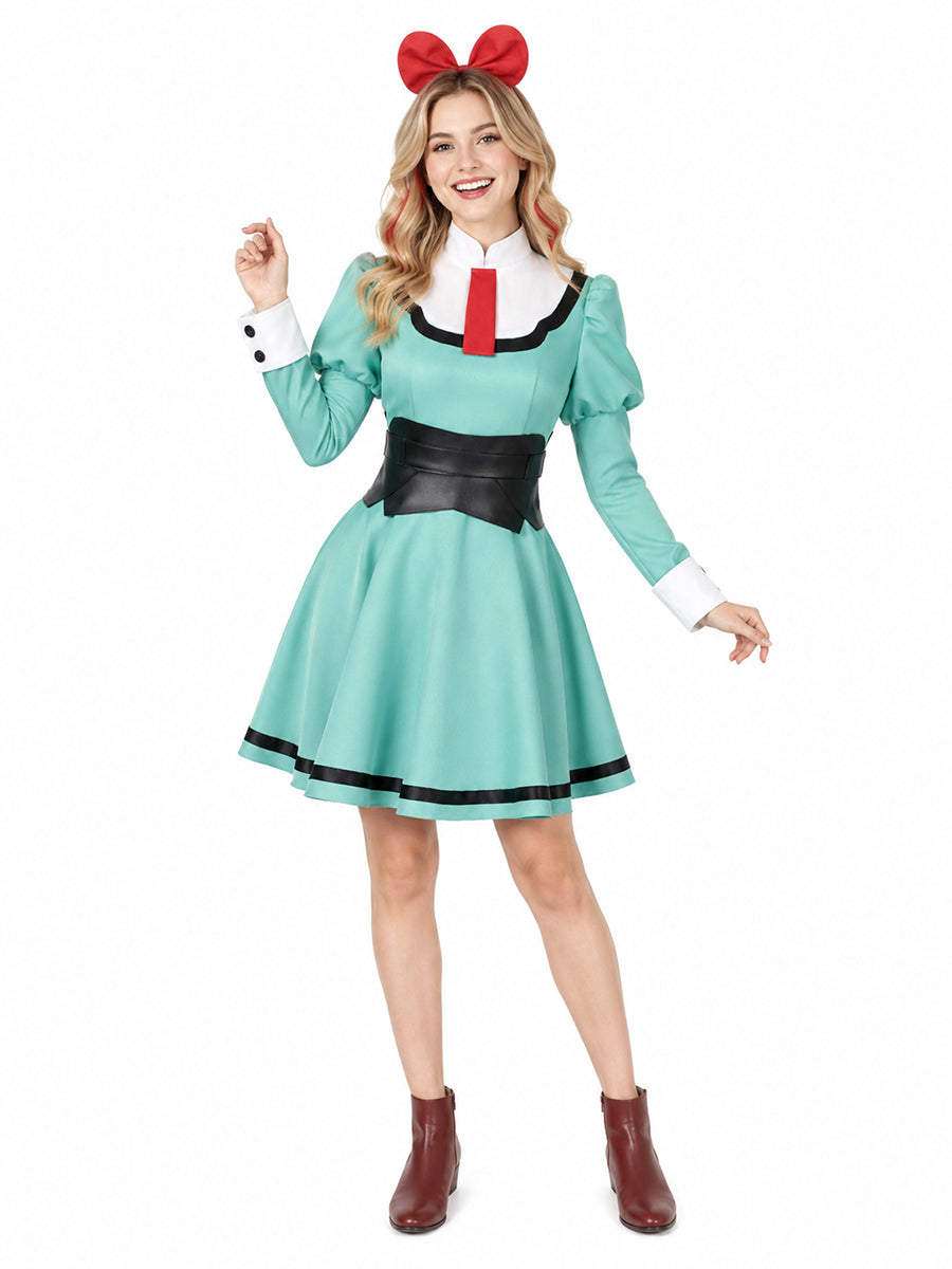 The Ribbon Hero Sapphire Costume Anime Princess Knight Mint Green Cosplay Dress 
