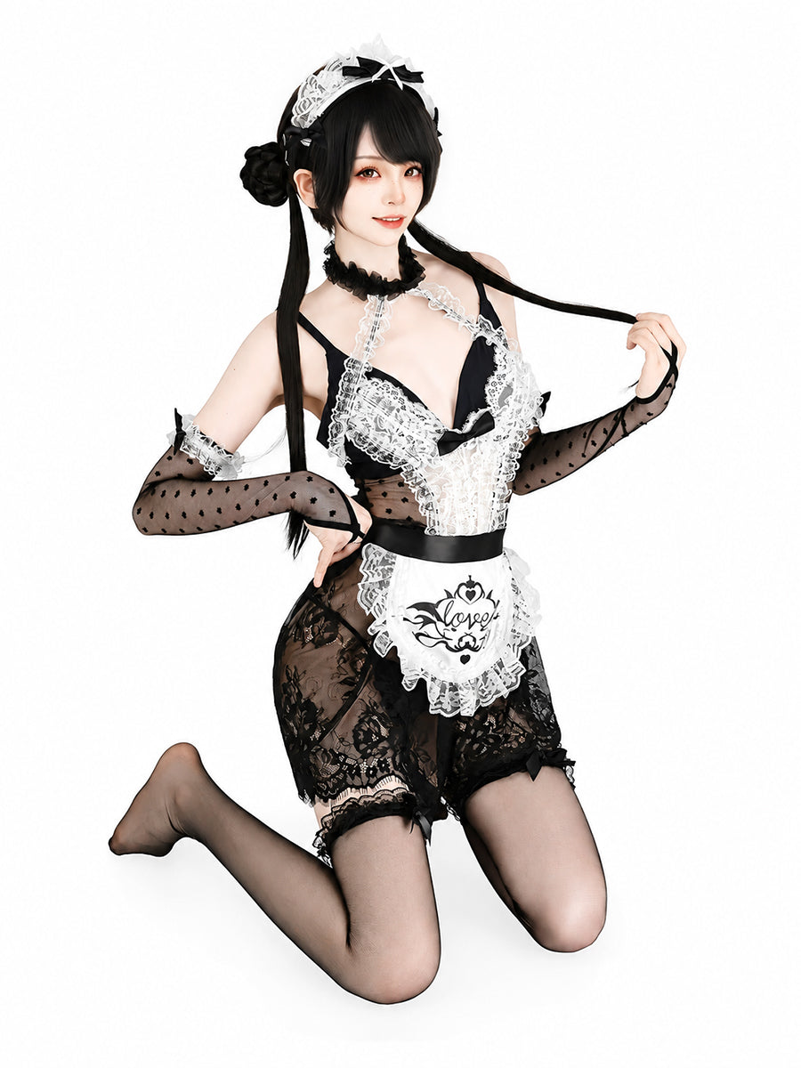 Lace French Maid Babydoll Dress