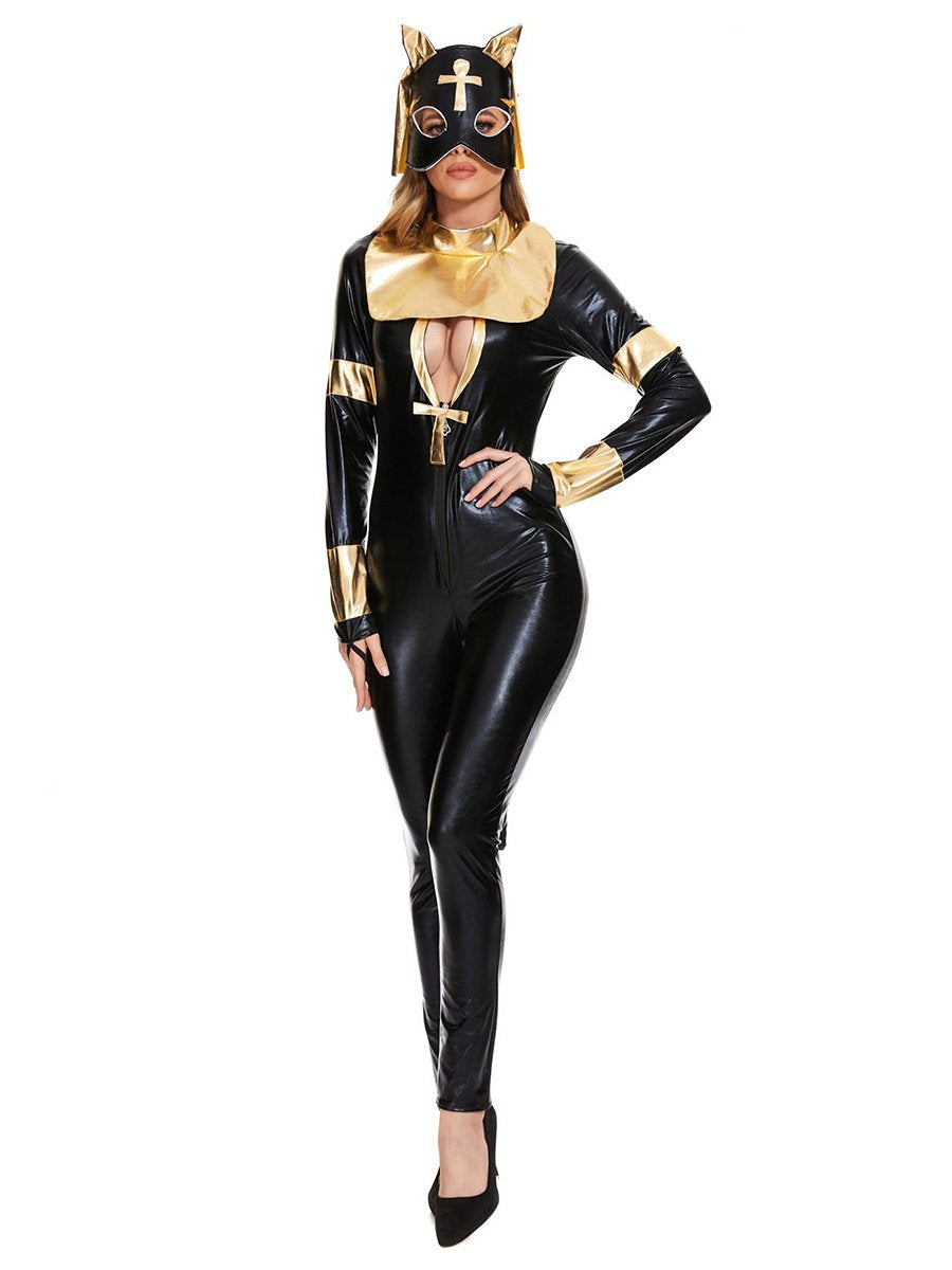 Faux Leather Catwomen Catsuit