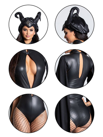 Latex Devil Bodysuit with Horns Headpiece