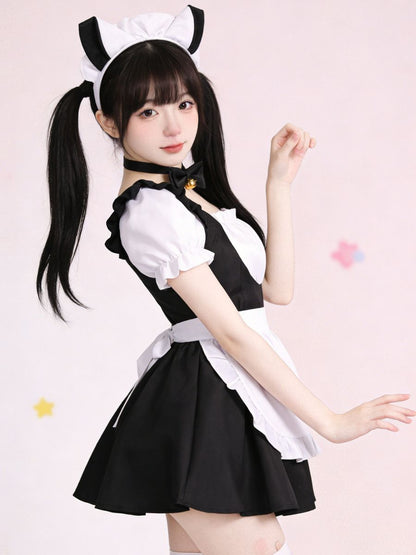 Lolita Style Ruffled Apron Maid Dress