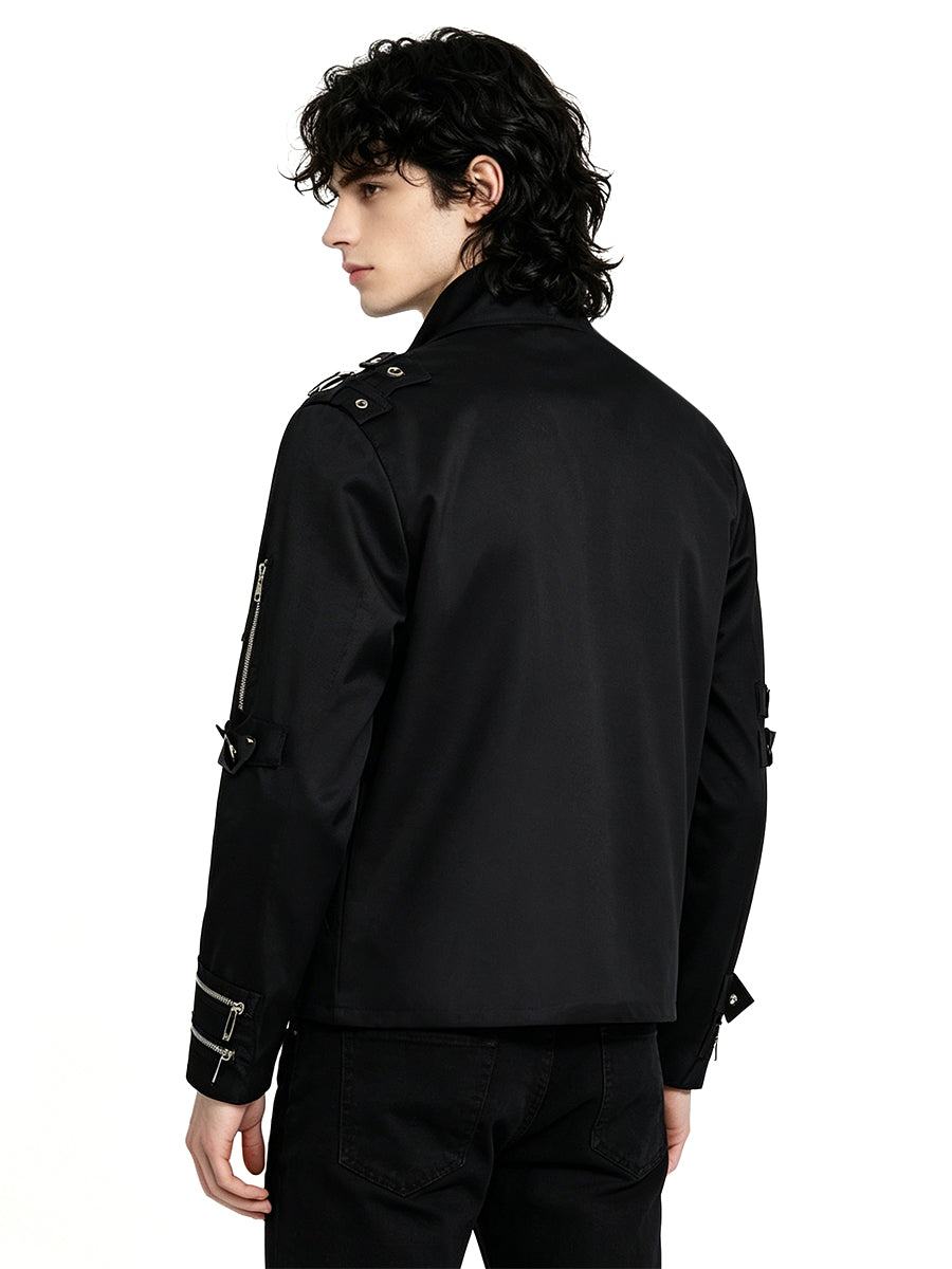 Men's Black Gothic Biker Jacket