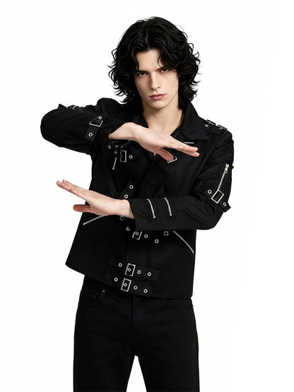 Men's Black Gothic Biker Jacket
