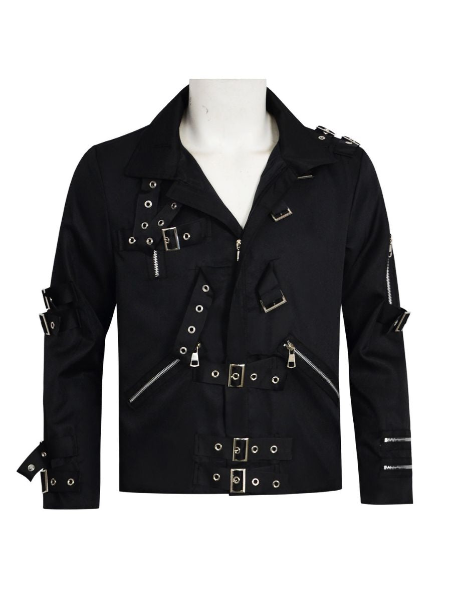 Men's Black Gothic Biker Jacket