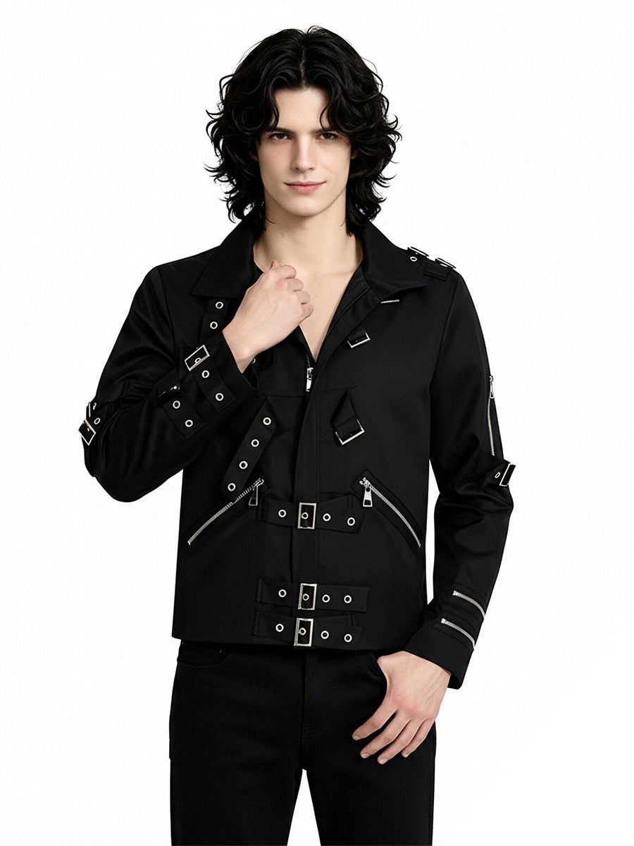 Michael Jackson Bad Jacket Faux Leather MJ Cosplay Punk Rock Biker Jacket 
