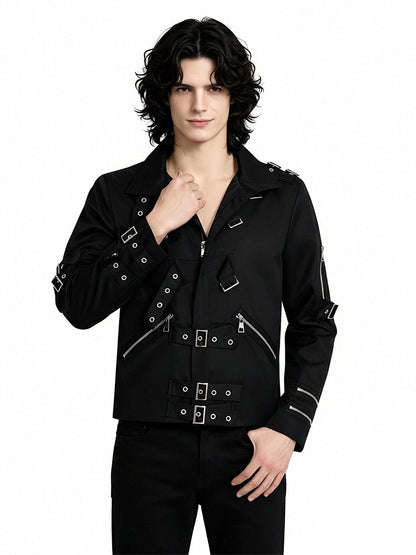 Michael Jackson Bad Jacket Faux Leather MJ Cosplay Punk Rock Biker Jacket 