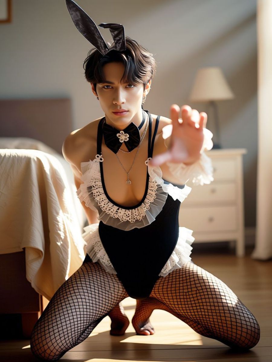 Men's Velvet Bunny Suit Lingerie