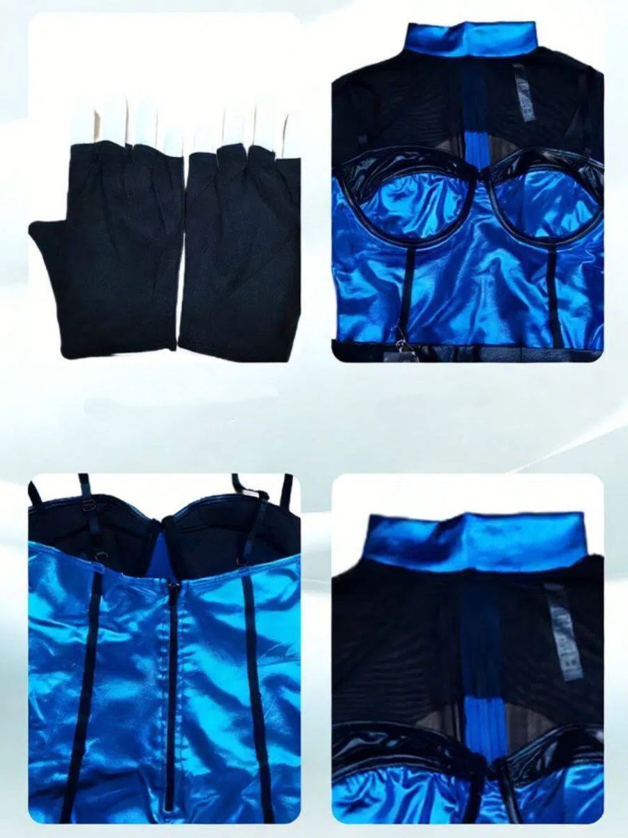 Metallic Blue Police Costume
