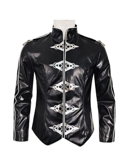 Military Goth Faux Leather Jacket
