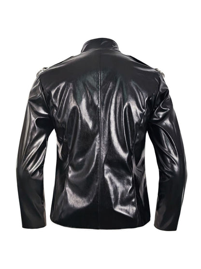Military Goth Faux Leather Jacket