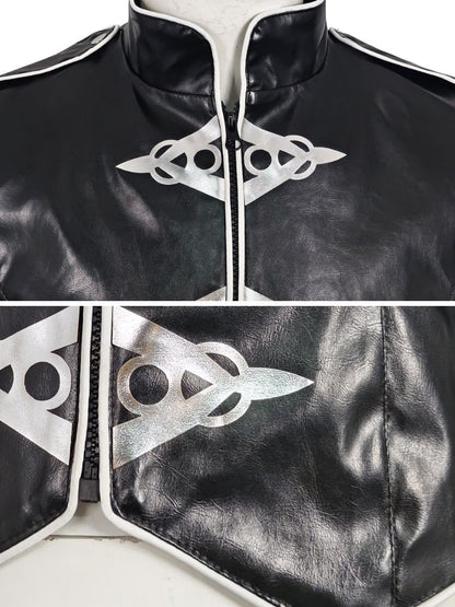Military Goth Faux Leather Jacket