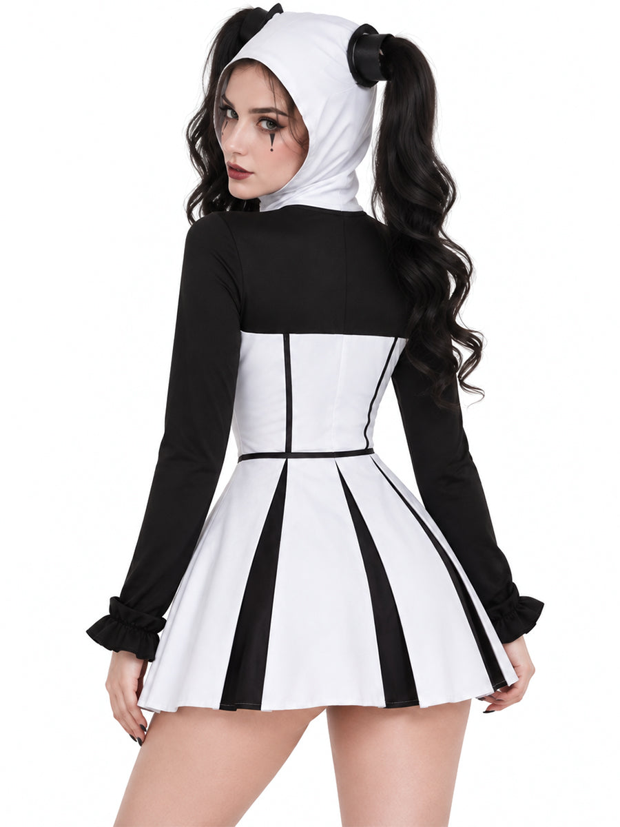 Monochrome Circus Clown Dress