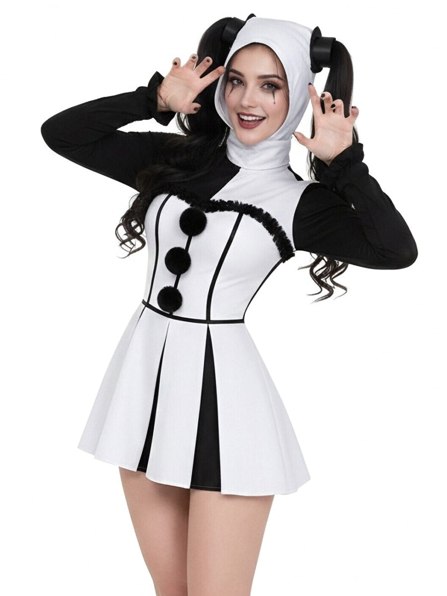 Monochrome Circus Clown Dress