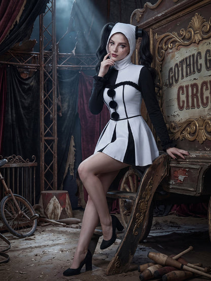 Monochrome Circus Clown Dress