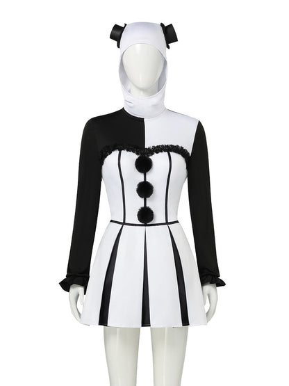 Monochrome Circus Clown Dress