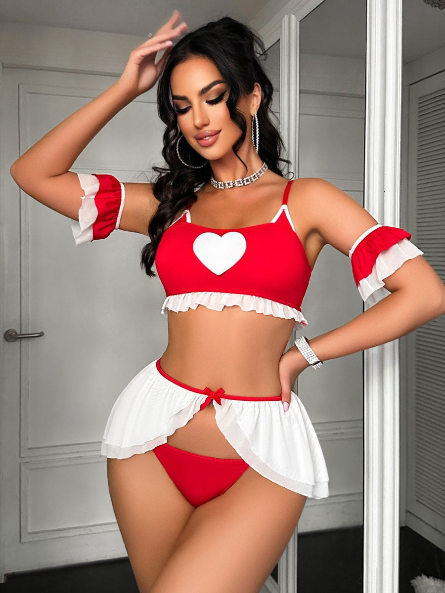 Cat Girl Ruffle Bra Top and Panty Set