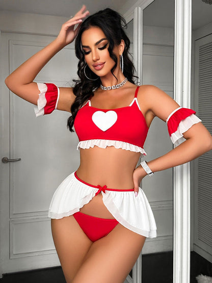 Cat Girl Ruffle Bra Top and Panty Set