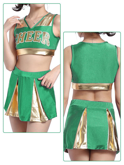 Naughty Cheer Metallic Skirt Set