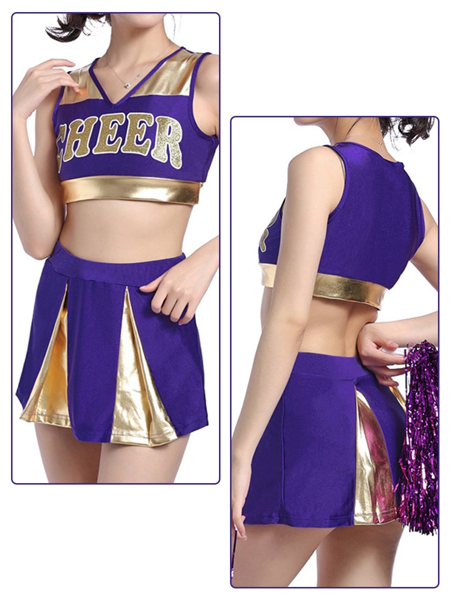 Naughty Cheer Metallic Skirt Set