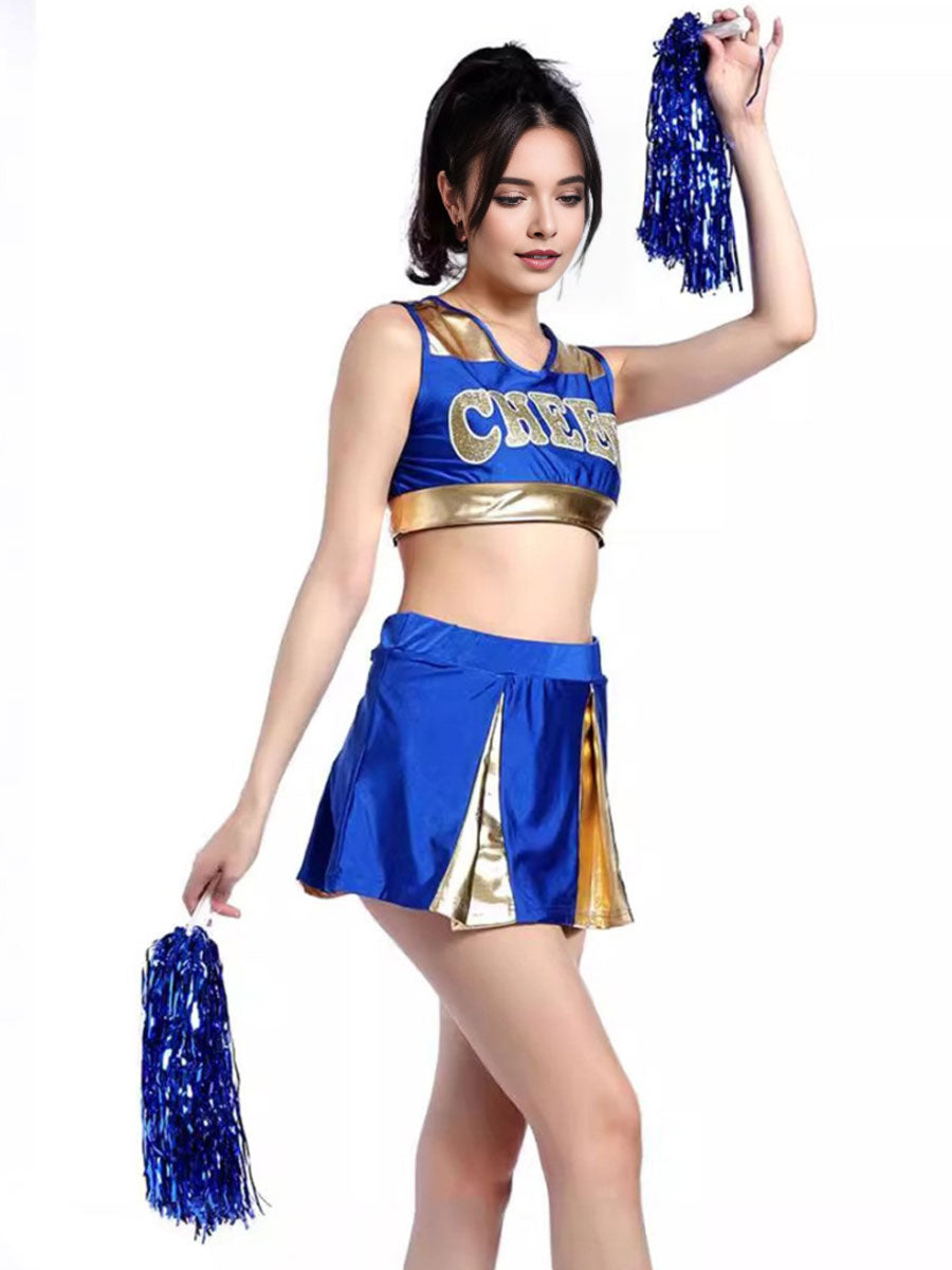 Naughty Cheer Metallic Skirt Set