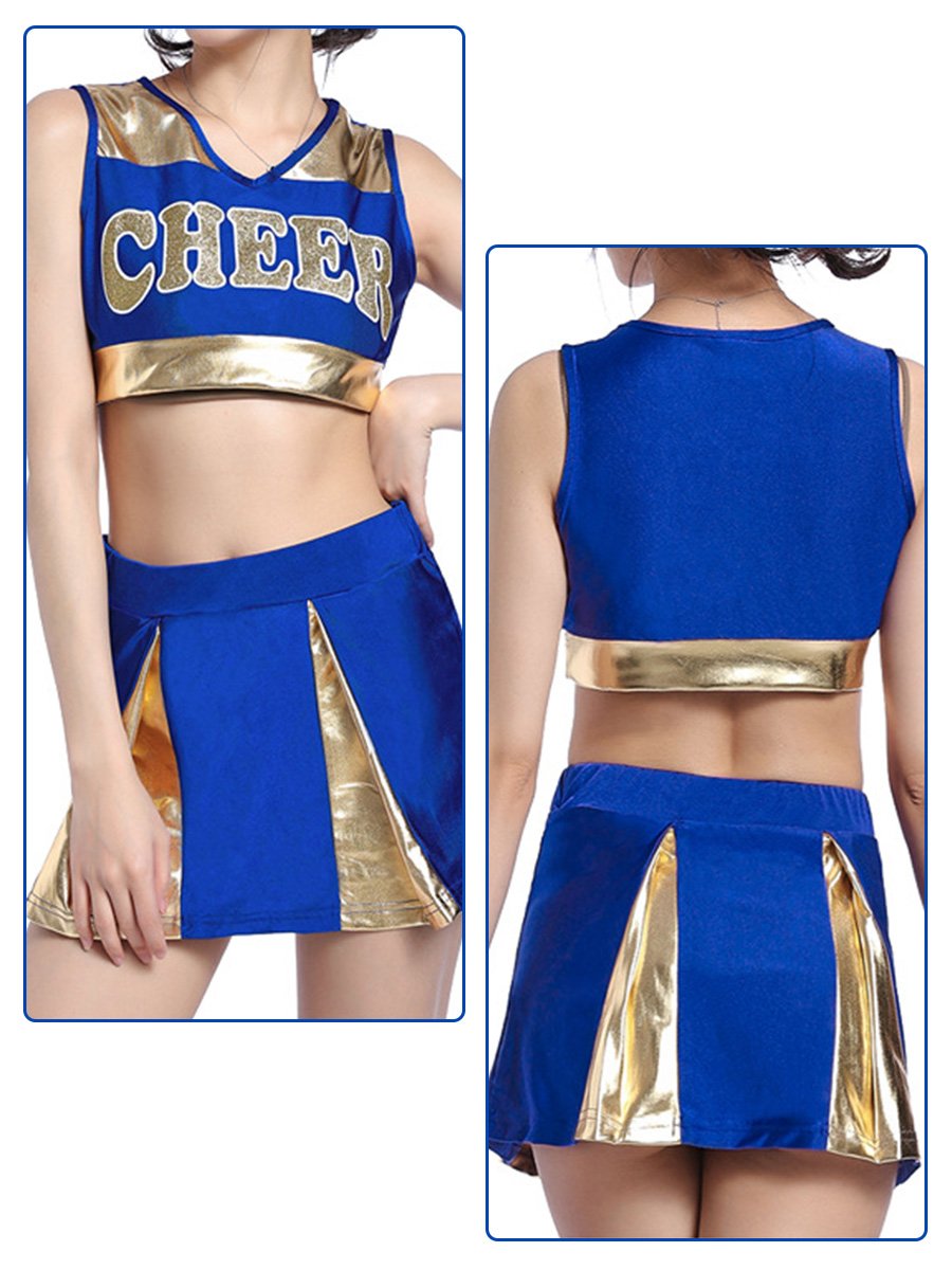 Naughty Cheer Metallic Skirt Set