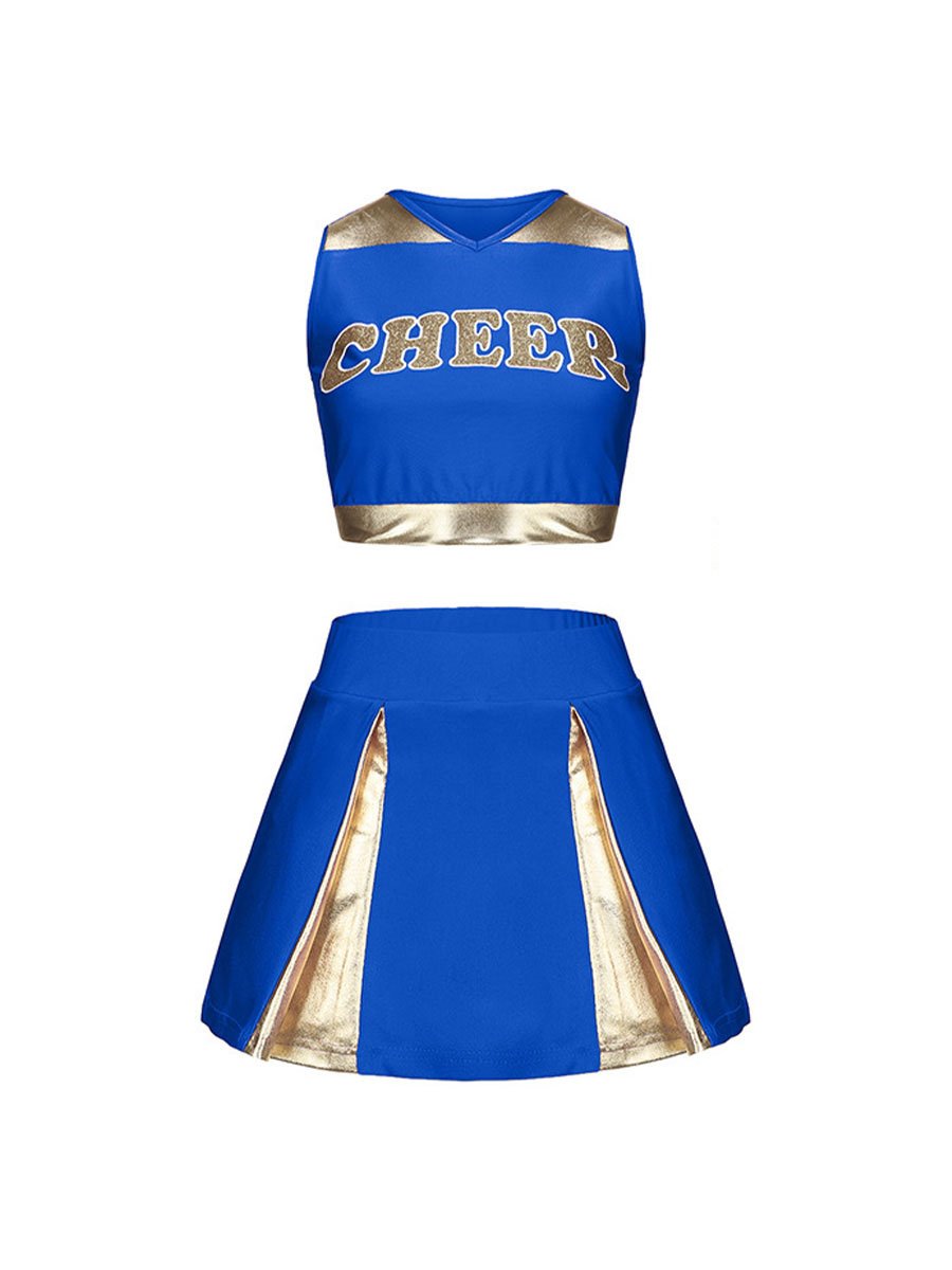 Naughty Cheer Metallic Skirt Set