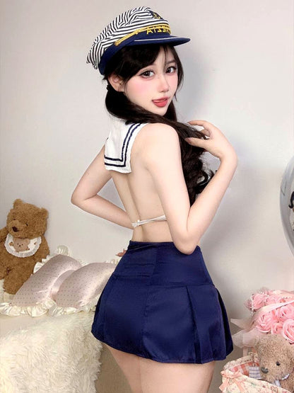 Navy Blue Schoolgirl Cosplay Outfit