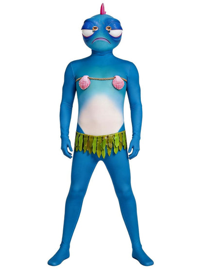 Minions and Monster Fishman Costume Ocean Monster Character Full Body Jumpsuit 