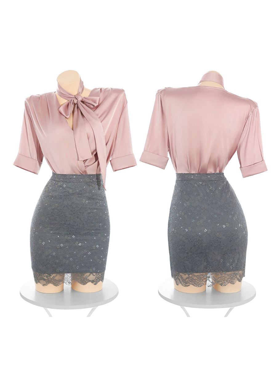 Office Lady Blouse and Lace Skirt