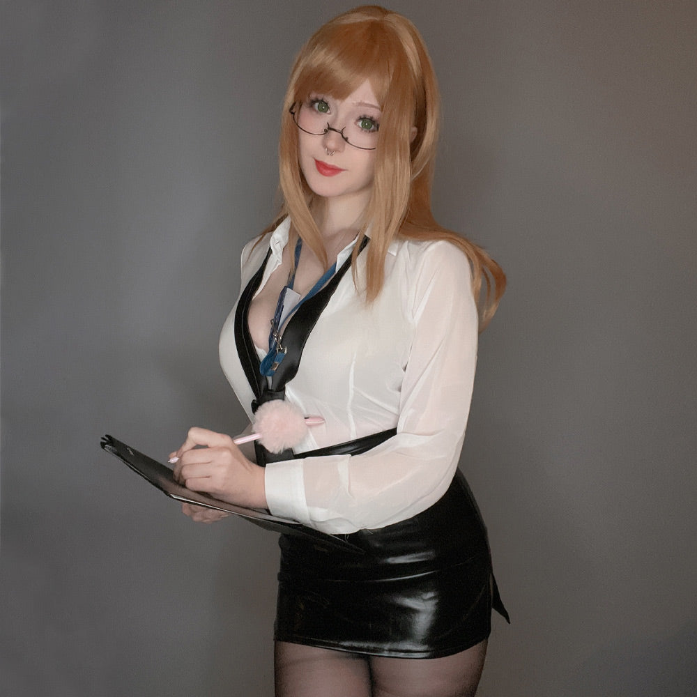 Office Therapy Emma Set Anime Emma Cosplay Costume Sexy Secretary Latex Skirt Set