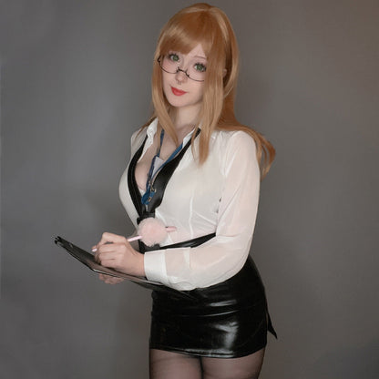 Office Therapy Emma Set Anime Emma Cosplay Costume Sexy Secretary Latex Skirt Set