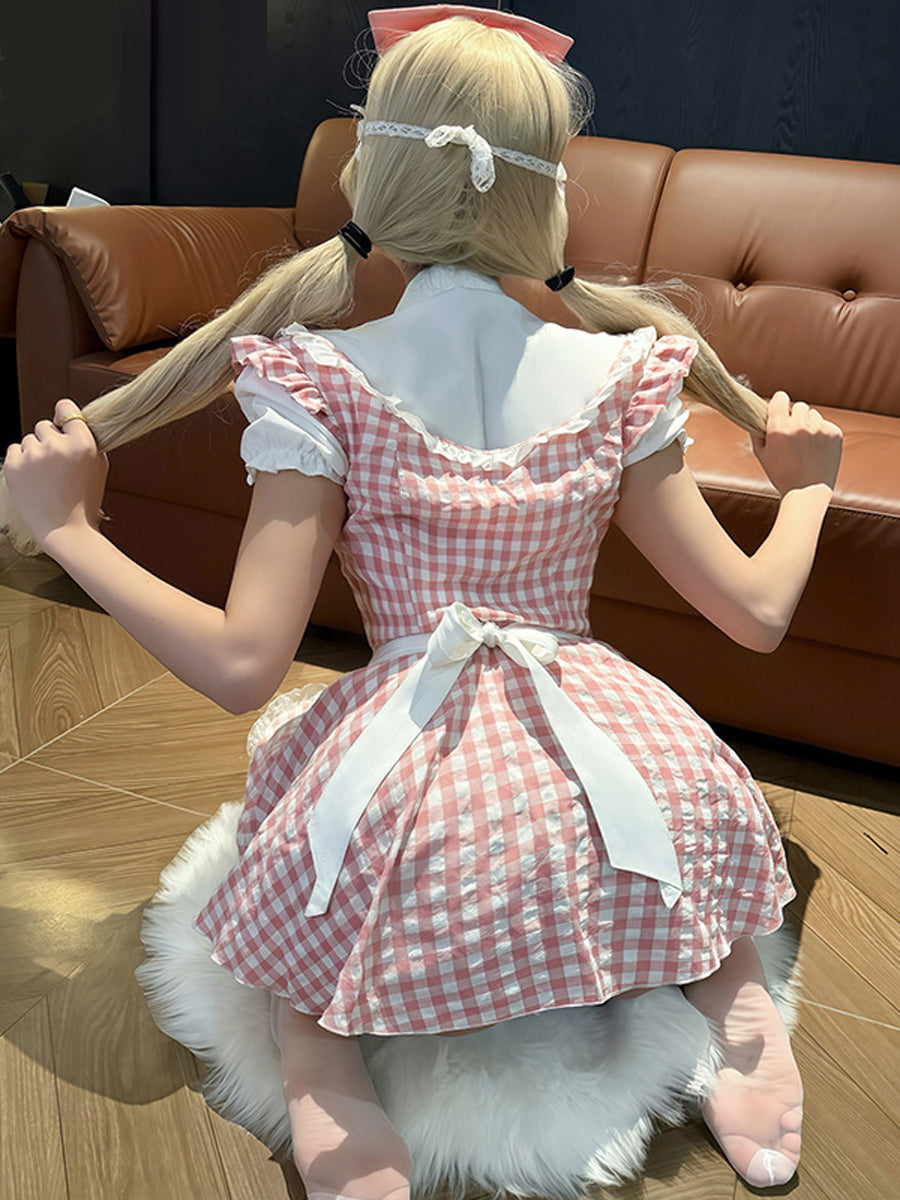 Pink Gingham Maid Costume