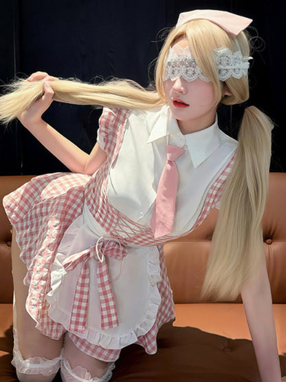 Pink Gingham Maid Costume