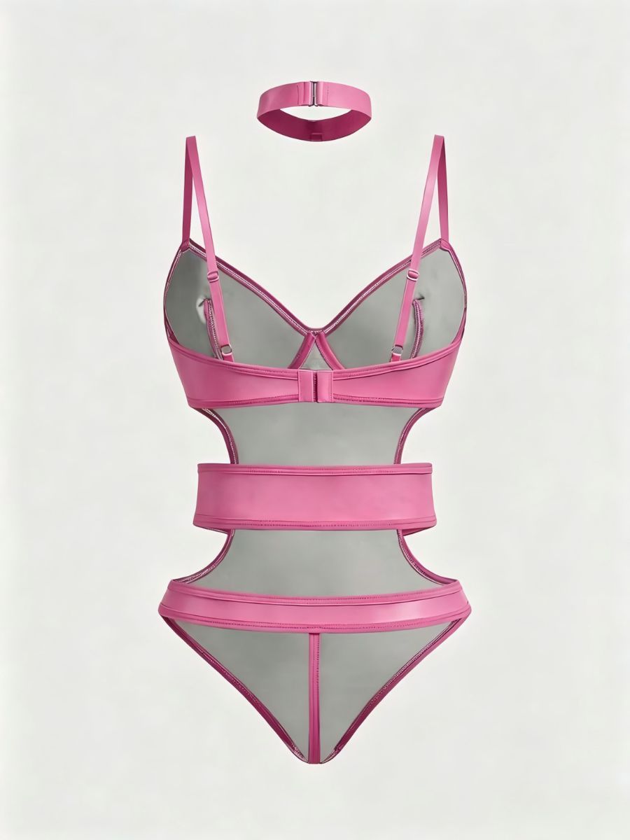 Pink Skull Cut Out Bodysuit