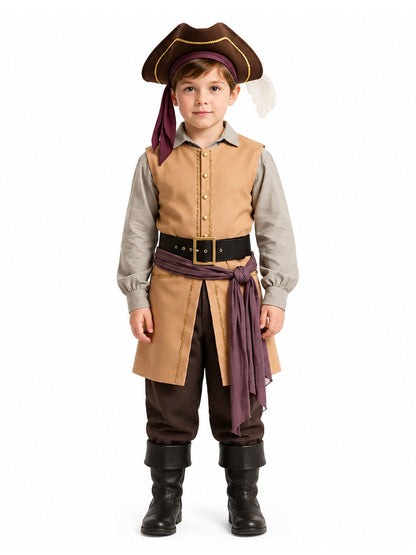 Backrooms Clark Costume Pirate Captain Cosplay Outfit for Kids and Adults 