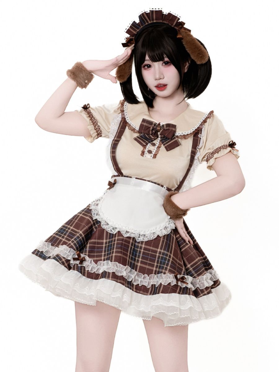 Plaid Puppy Maid Lolita Costume