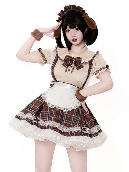 Plaid Puppy Maid Lolita Costume