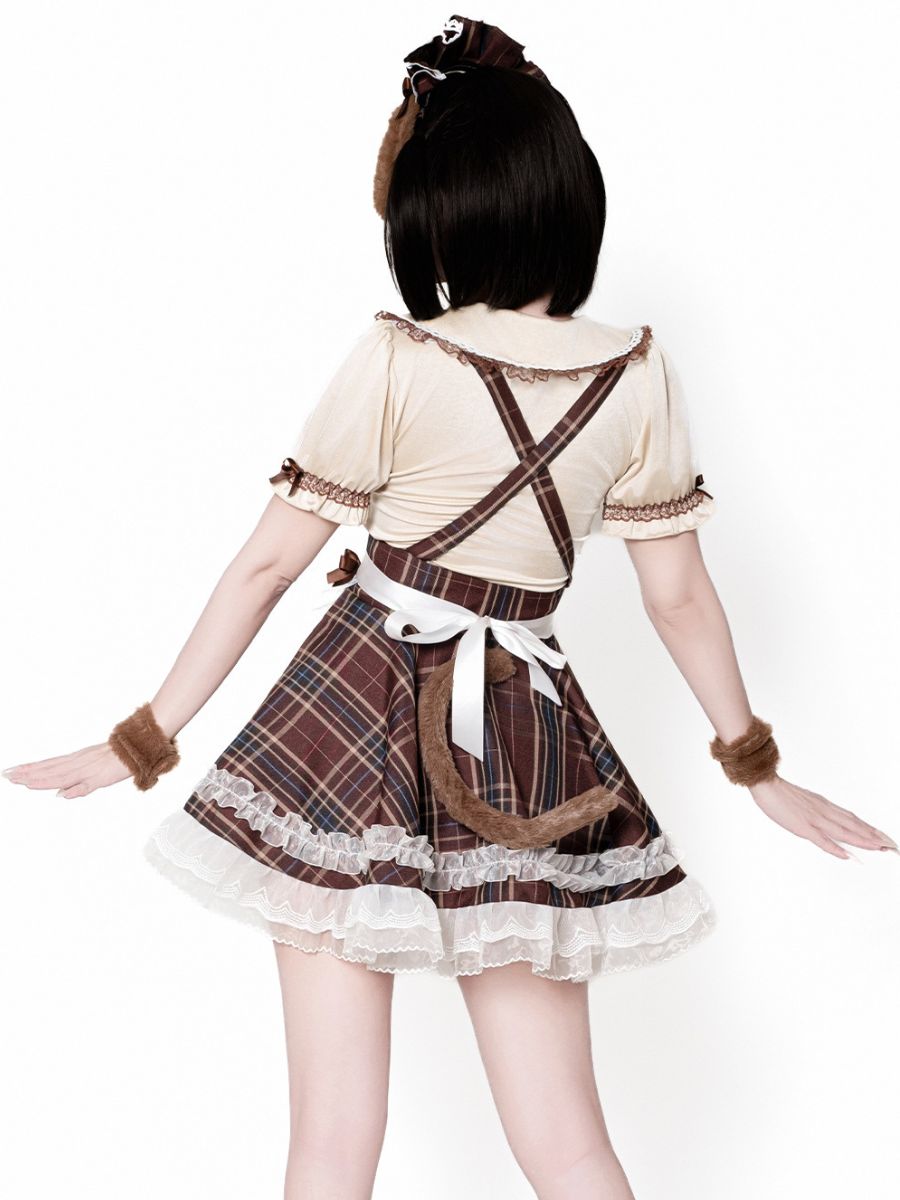 Plaid Puppy Maid Lolita Costume